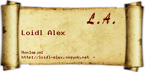 Loidl Alex névjegykártya
